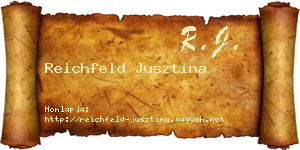 Reichfeld Jusztina névjegykártya